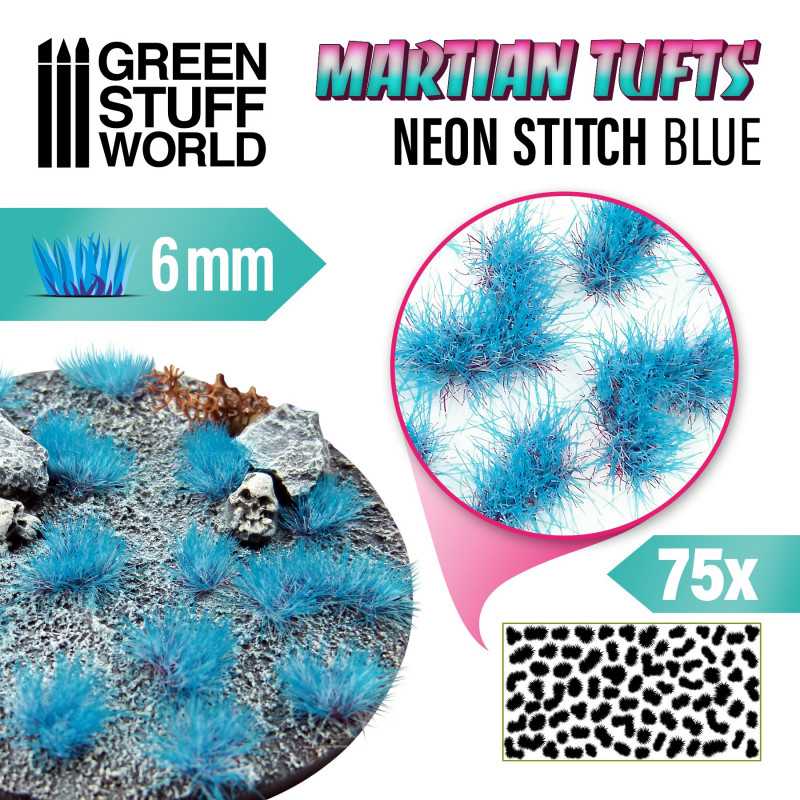 Martian Fluor Tufts - NEON STITCH BLUE (Green Stuff World)