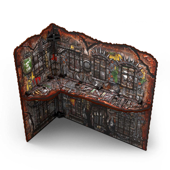 Matched Play Pre-Painted Foldable Large L-shaped Ruin - Orks (Green Stuff World)