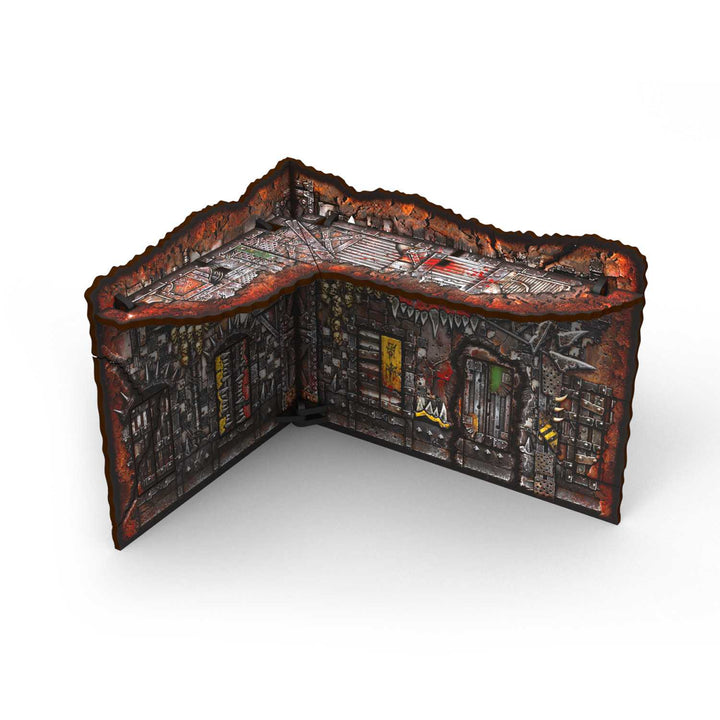 Matched Play Pre-Painted Foldable Small L-shaped Ruin - Orks (Green Stuff World)