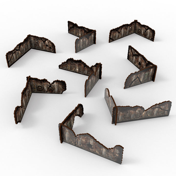 Matched Play Pre-painted Low Walls (Pack x8) (Green Stuff World)