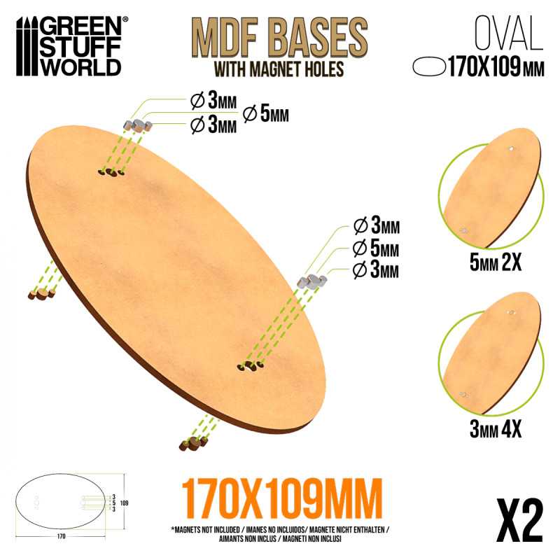 MDF Bases - Oval 170x109mm (Green Stuff World)