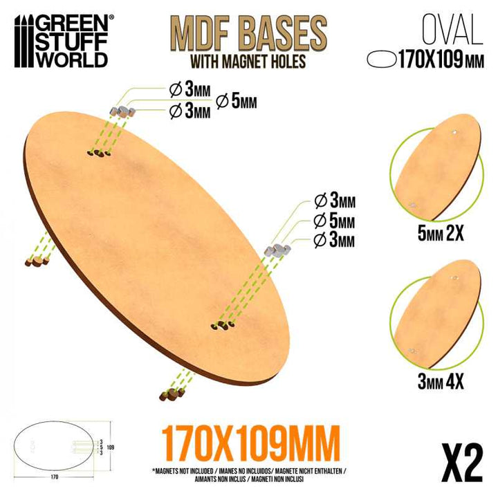 MDF Bases - Oval 170x109mm (Green Stuff World)