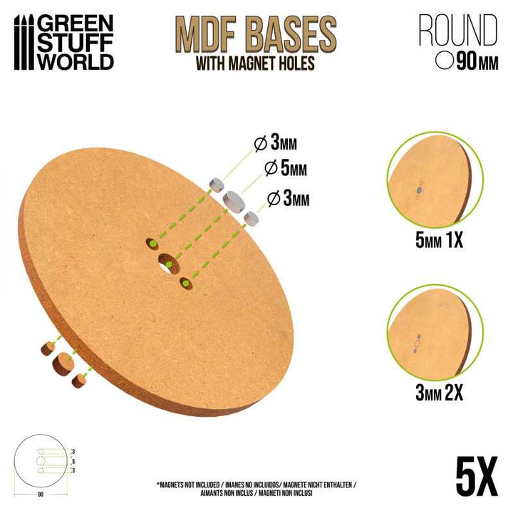 MDF Bases - Round 90mm (Green Stuff World)