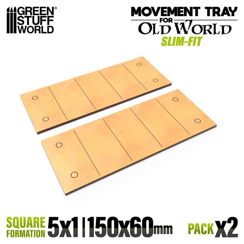 MDF Movement Trays - Slimfit 150x60mm (Green Stuff World)