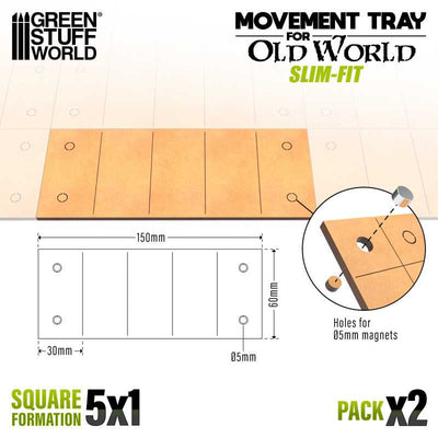 MDF Movement Trays - Slimfit 150x60mm (Green Stuff World)