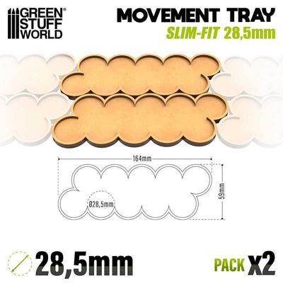 MDF Movement Trays - SlimFit AOS 28.5mm (Green Stuff World)