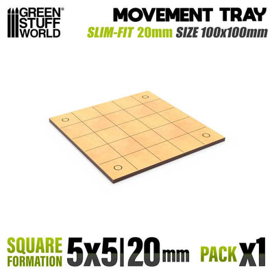 MDF Movement Trays - Slimfit Square 100x100mm (Green Stuff World)