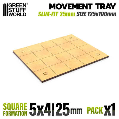 MDF Movement Trays - Slimfit Square 125x100mm (Green Stuff World)