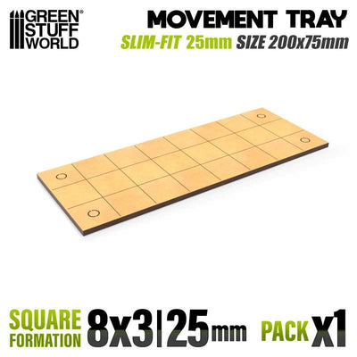 MDF Movement Trays - Slimfit Square 200x75mm (Green Stuff World)