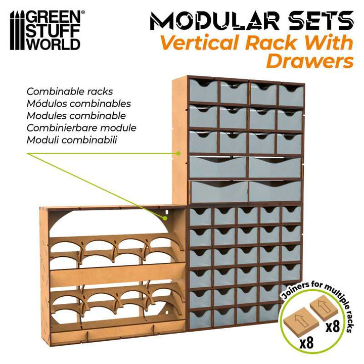 MDF Vertical rack with 30 Drawers (Green Stuff World)