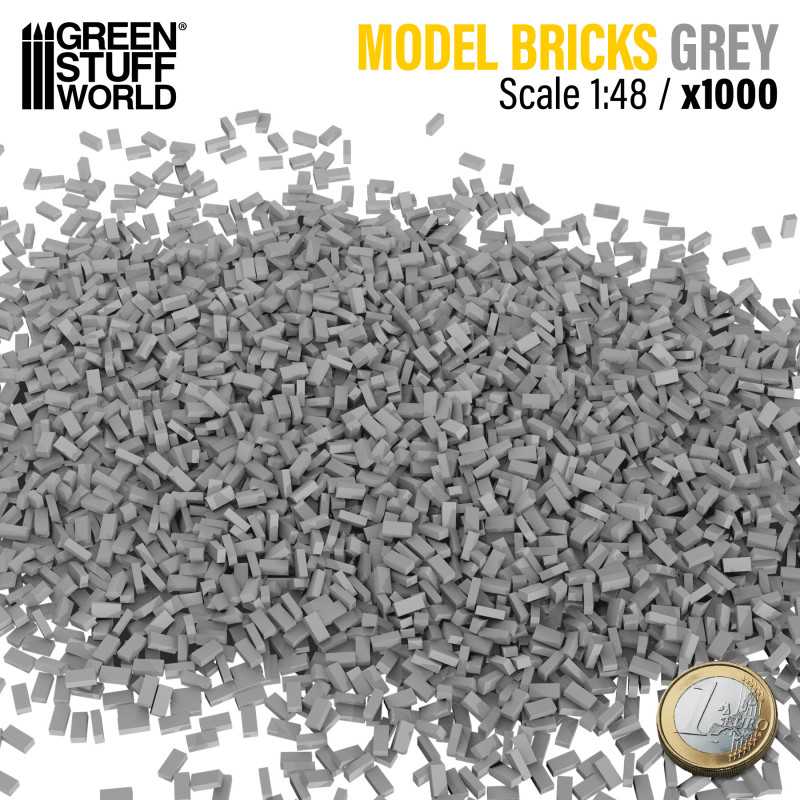 Miniature Bricks - Grey x1000 1:48 (Green Stuff World)