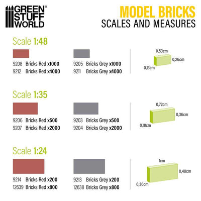 Miniature Bricks - Grey x1000 1:48 (Green Stuff World)