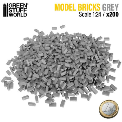 Miniature Bricks - Grey x200 1:24 (Green Stuff World)