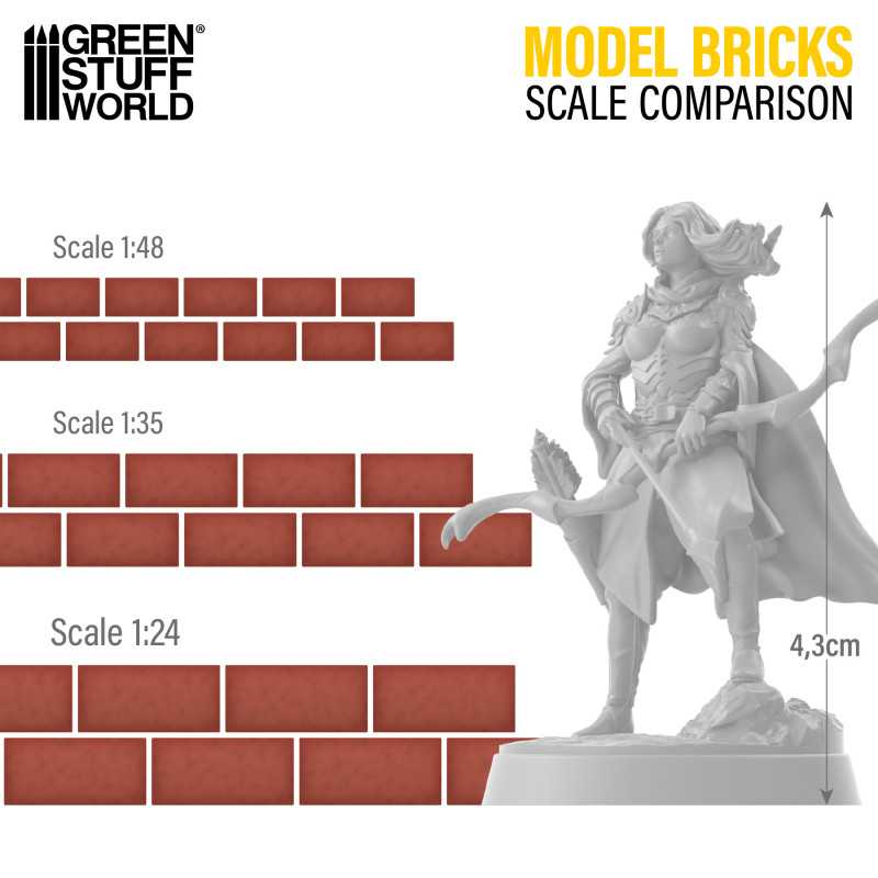 Miniature Bricks - Grey x200 1:24 (Green Stuff World)