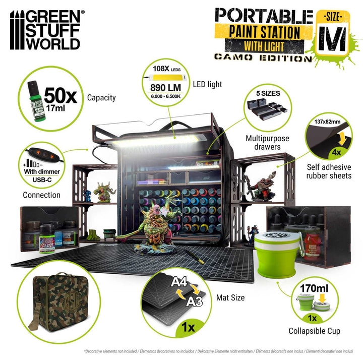Miniature Portable Paint Station - Camouflage (Green Stuff World)