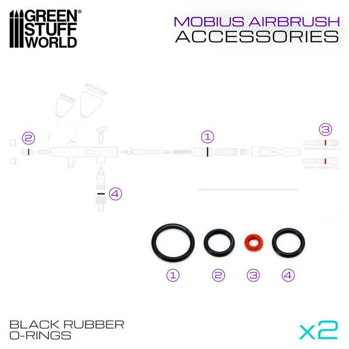 Mobius Airbrush Black O-Rings (Green Stuff World)