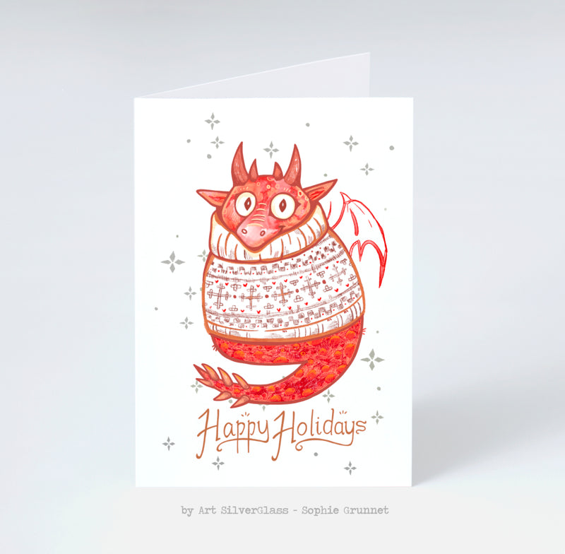 Greeting Card: Sweater Dragon