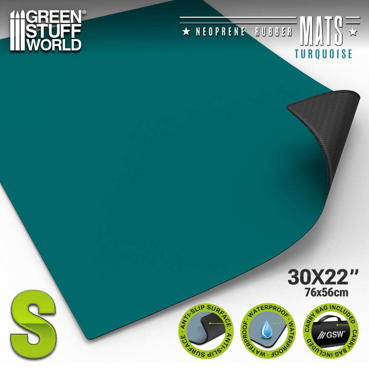 Neoprene Board Game Mat 22x30" Turquoise (56x76 cm) (Green Stuff World)