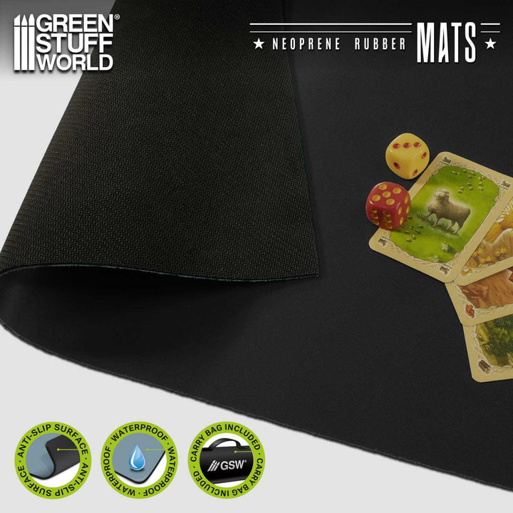Neoprene Board Game Mat 44x60" Black (112x152cm) (Green Stuff World)
