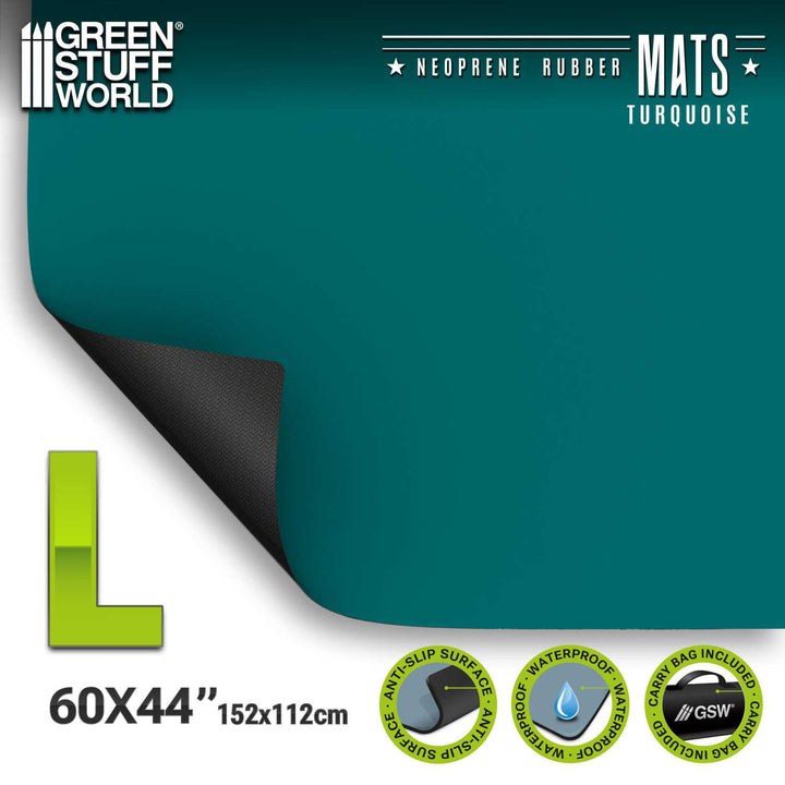 Neoprene Board Game Mat 44x60" Turquoise (112x152cm) (Green Stuff World)