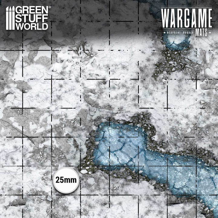 Neoprene Dungeon Mat 4x4' Blizzard Hollows with 1-inch grid (120x120cm) (Green Stuff World)