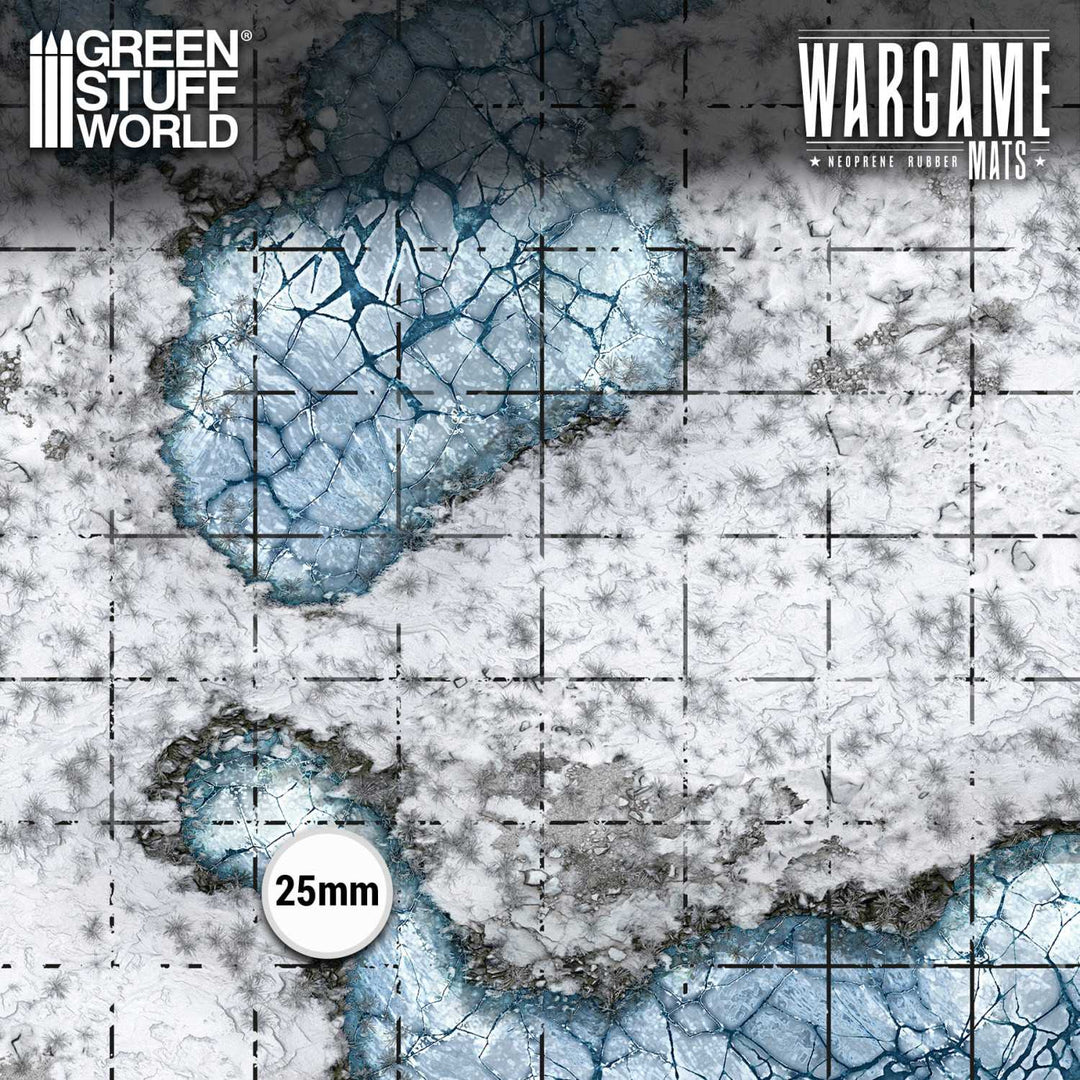 Neoprene Dungeon Mat 4x4' Blizzard Hollows with 1-inch grid (120x120cm) (Green Stuff World)