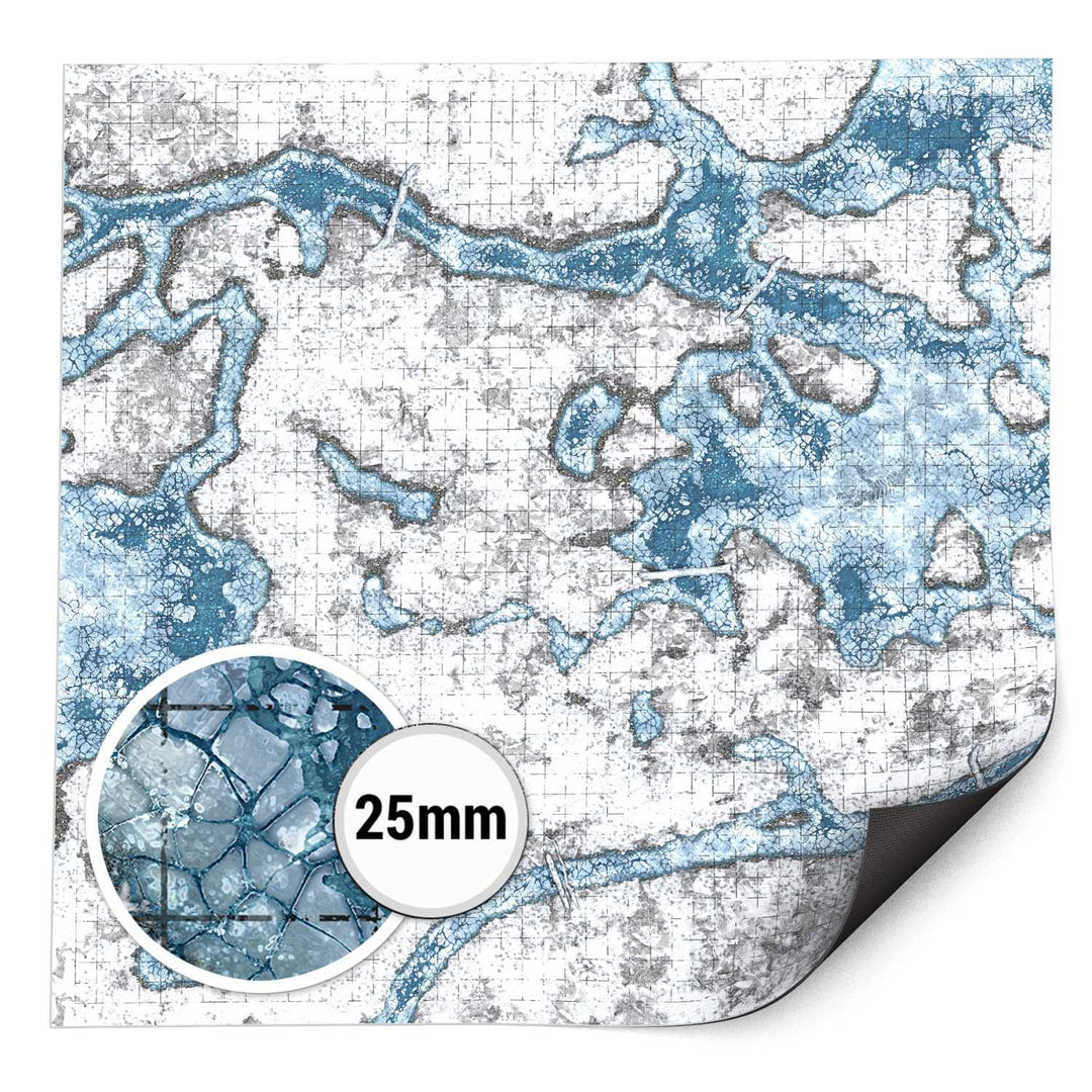 Neoprene Dungeon Mat 4x4' Blizzard Hollows with 1-inch grid (120x120cm) (Green Stuff World)