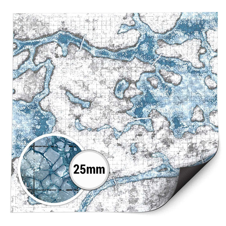 Neoprene Dungeon Mat 4x4' Blizzard Hollows with 1-inch grid (120x120cm) (Green Stuff World)