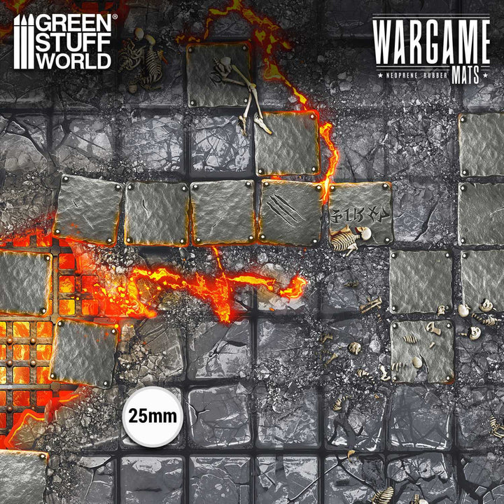 Neoprene Dungeon Mat 4x4' Lavaforge Dungeon Tiles (120x120cm) (Green Stuff World)