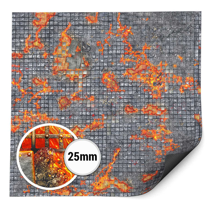 Neoprene Dungeon Mat 4x4' Lavaforge Dungeon Tiles (120x120cm) (Green Stuff World)
