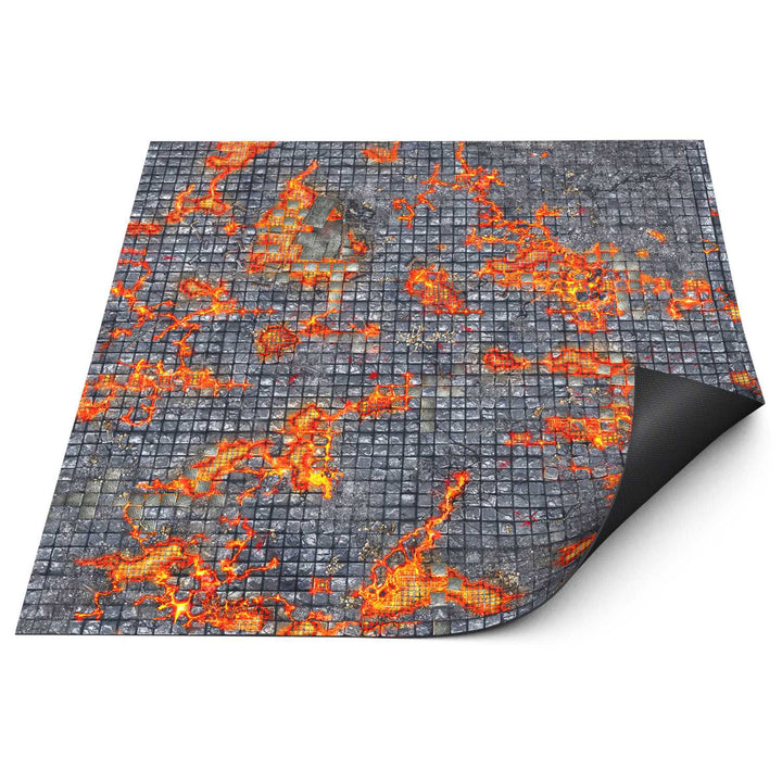 Neoprene Dungeon Mat 4x4' Lavaforge Dungeon Tiles (120x120cm) (Green Stuff World)