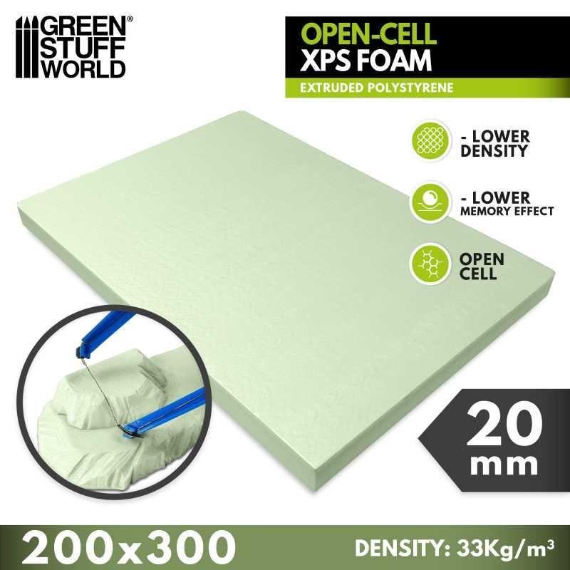 Open-Cell XPS Foam 20 mm (Green Stuff World)