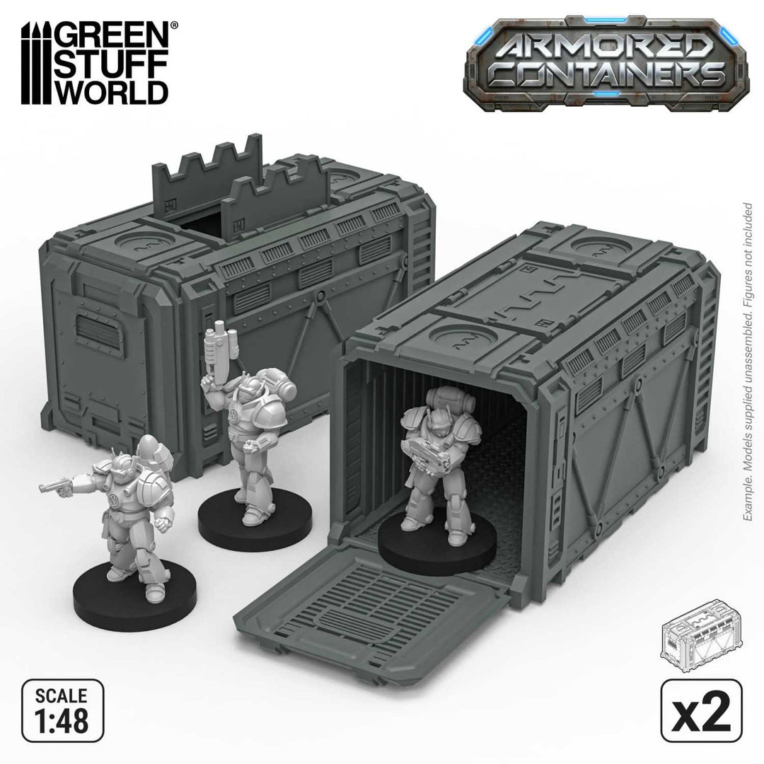 Plastic Sci-fi armored container (Pack x2) (Green Stuff World)