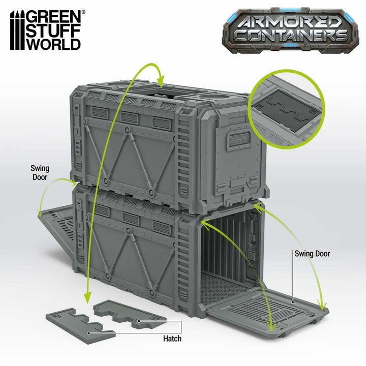 Plastic Sci-fi armored container (Pack x2) (Green Stuff World)
