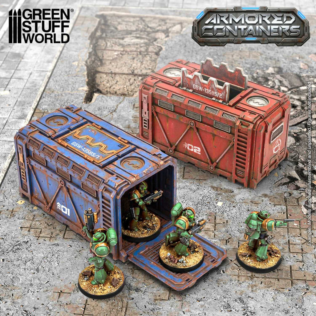 Plastic Sci-fi armored container (Pack x2) (Green Stuff World)