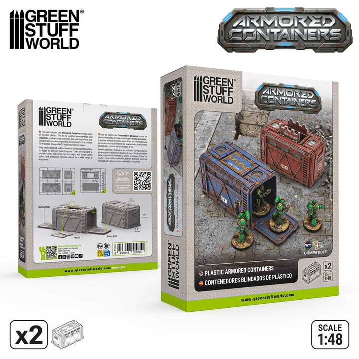 Plastic Sci-fi armored container (Pack x2) (Green Stuff World)