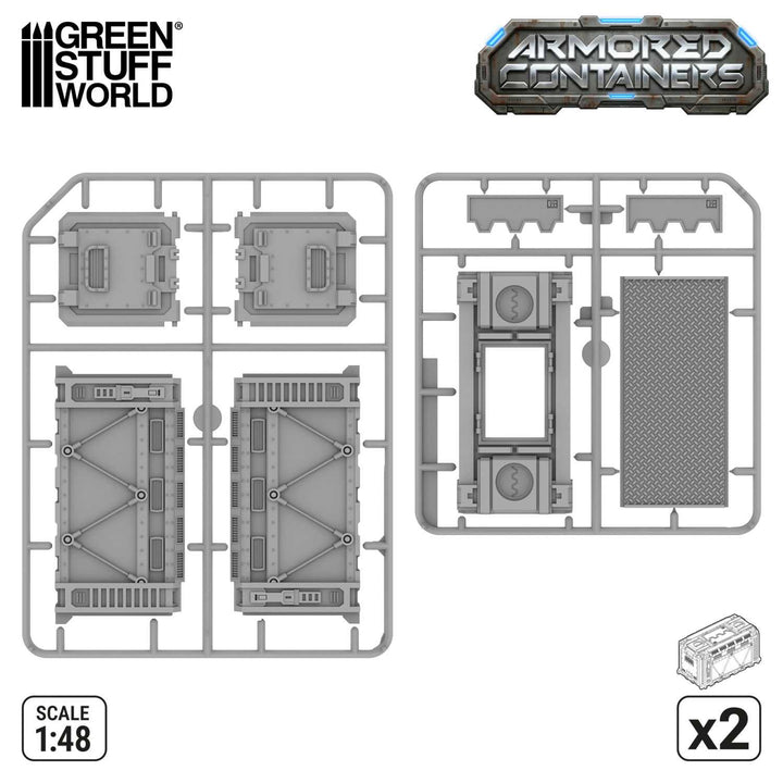 Plastic Sci-fi armored container (Pack x2) (Green Stuff World)