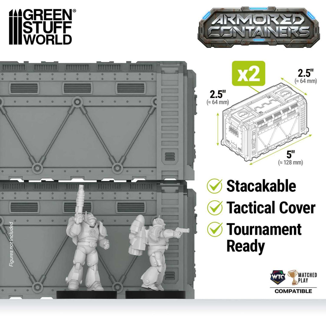 Plastic Sci-fi armored container (Pack x2) (Green Stuff World)