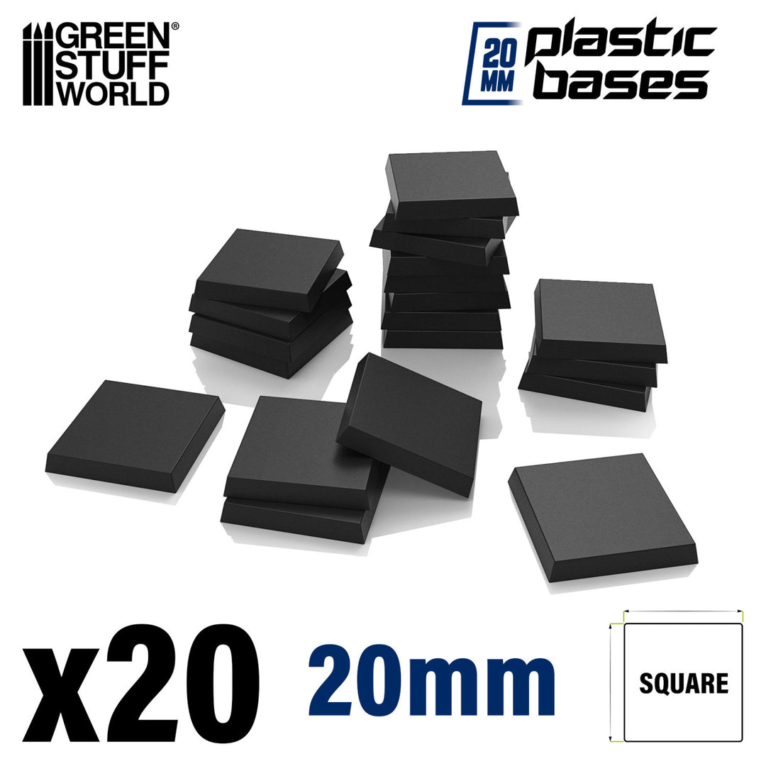 Plastic Square Bases 20mm (Green Stuff World)