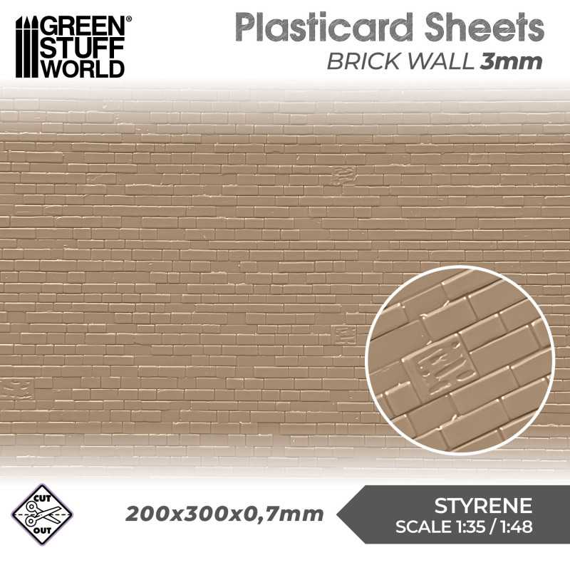 Plasticard - Brick Walls 3mm (Green Stuff World)