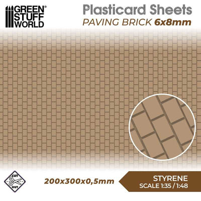 Plasticard - Paving Brick 6x8mm (Green Stuff World)