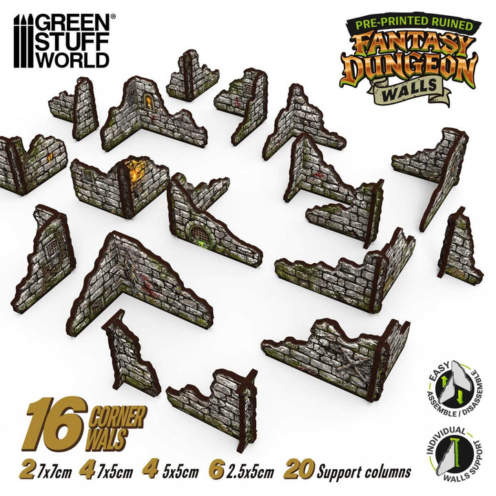 Pre-painted fantasy dungeon walls (Green Stuff World)