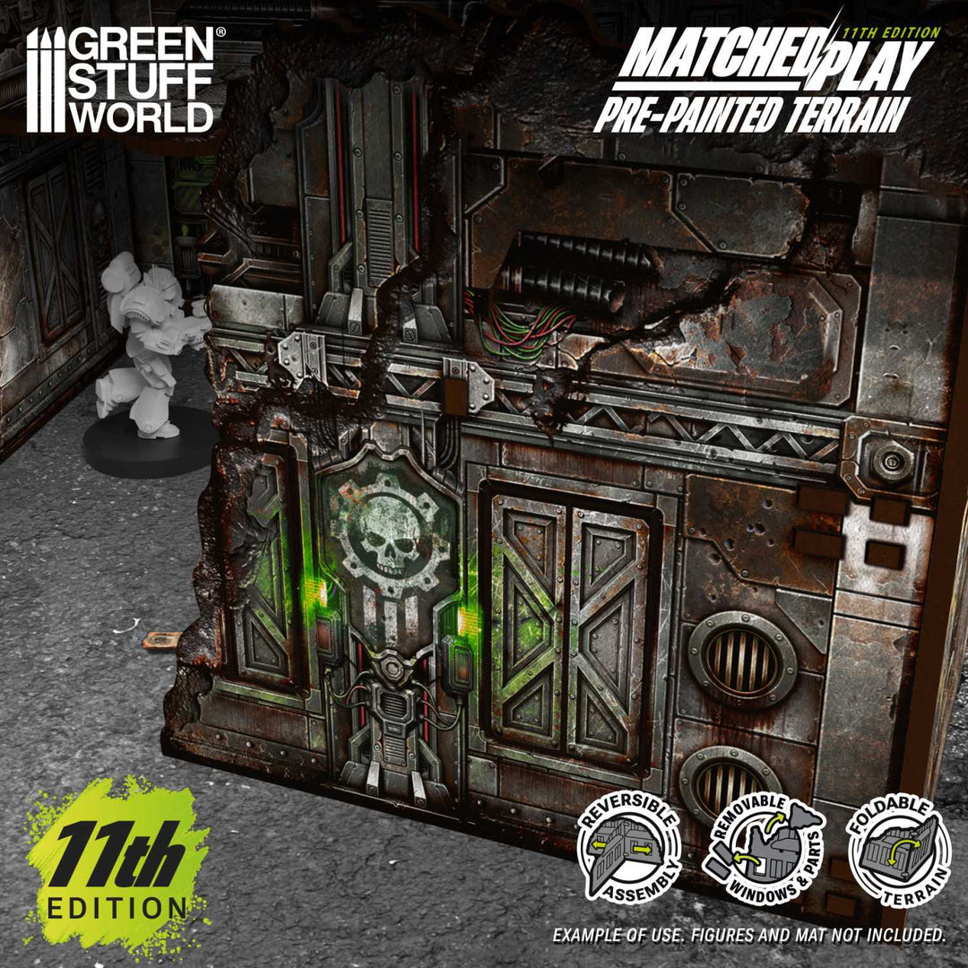 Pre-painted Foldable L-Shaped Ruins 11th edition (Pack x8) (Green Stuff World)