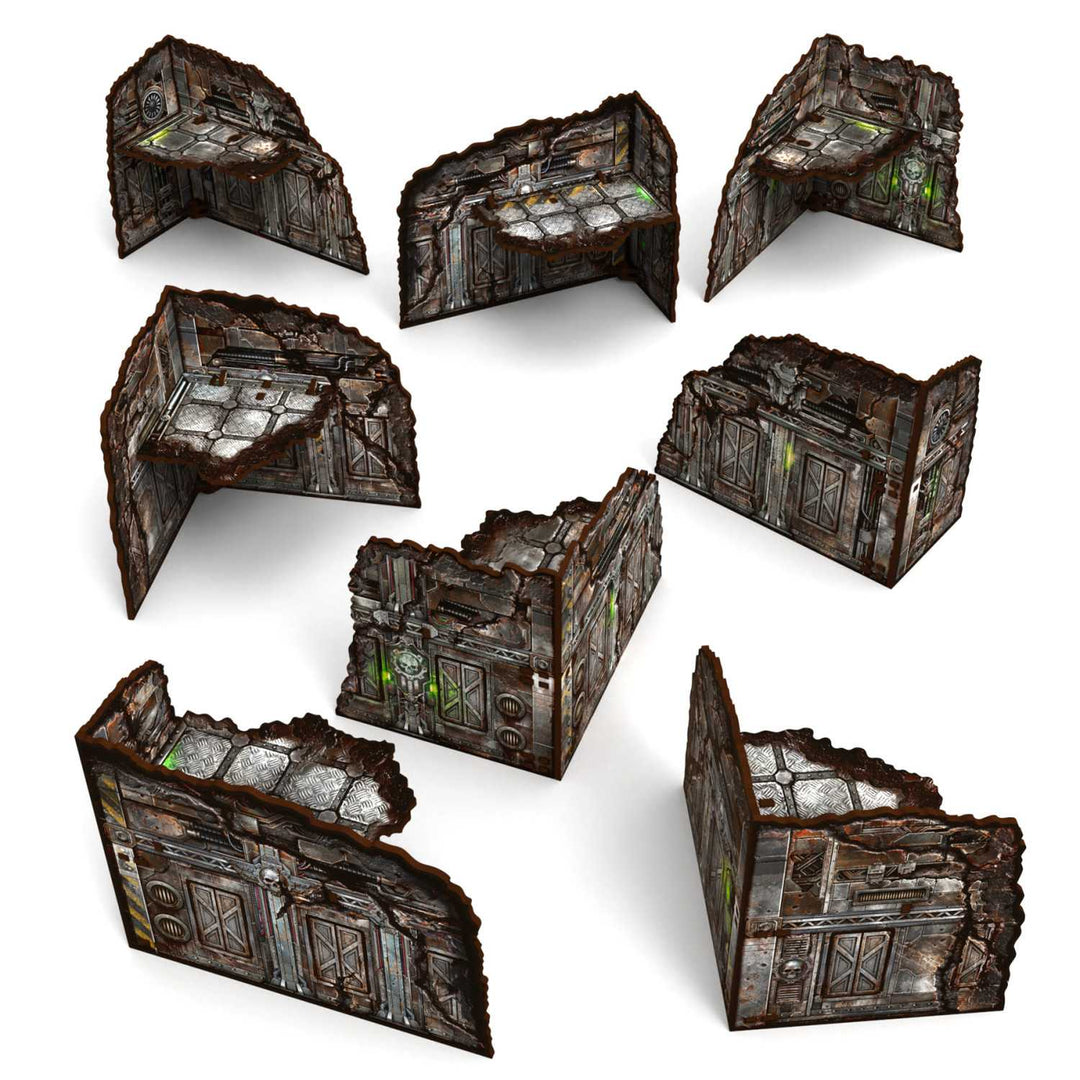 Pre-painted Foldable L-Shaped Ruins 11th edition (Pack x8) (Green Stuff World)