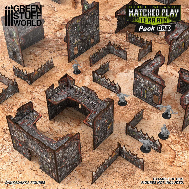 Pre-Painted Foldable Matched Play terrain pack - Orks (Green Stuff World)