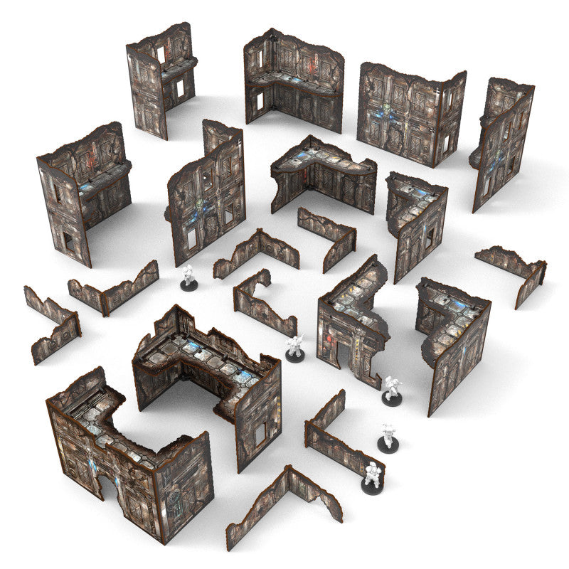 Pre-Painted Foldable Matched Play terrain pack - Sci-fi (Green Stuff World)