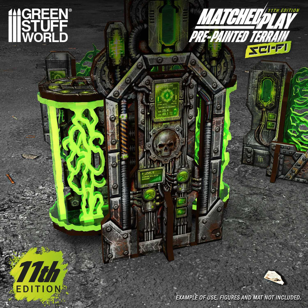 Pre-painted Plasma Walls and Cogitator Relay Tower 11th edition (Green Stuff World)