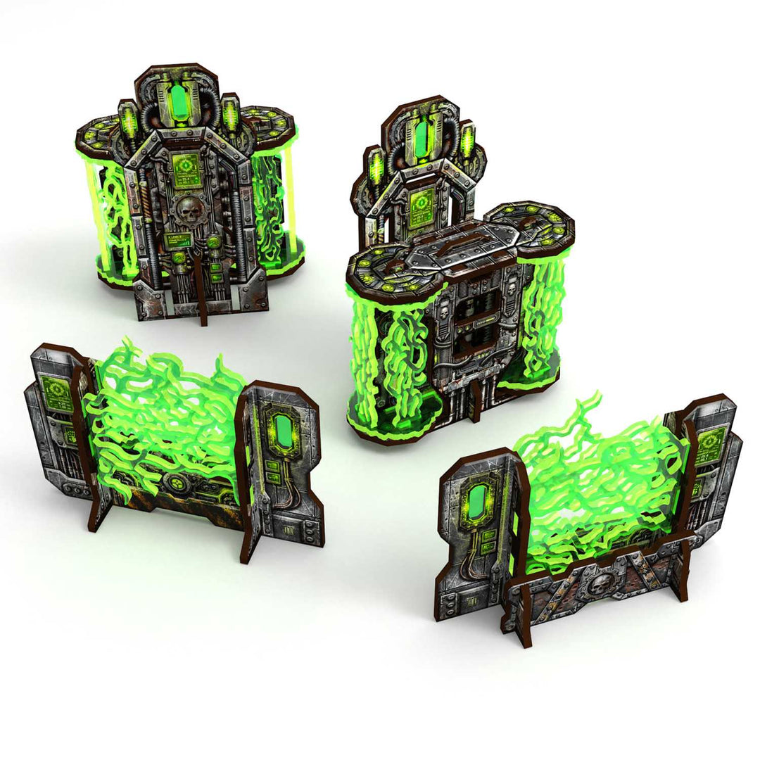 Pre-painted Plasma Walls and Cogitator Relay Tower 11th edition (Green Stuff World)