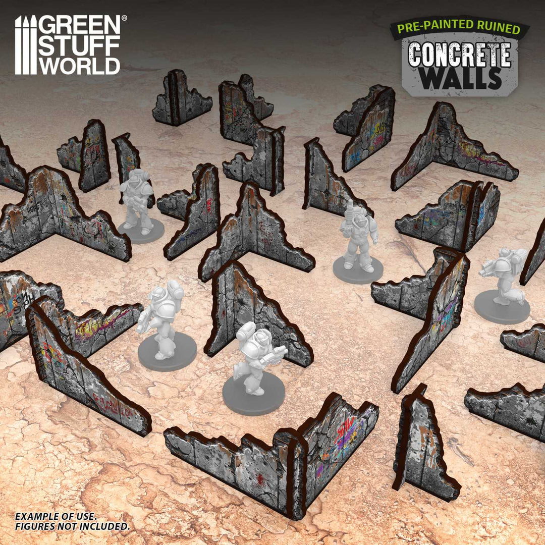 Pre-painted ruined concrete walls (Green Stuff World)
