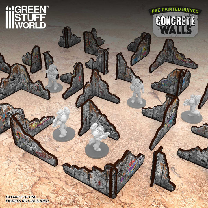 Pre-painted ruined concrete walls (Green Stuff World)